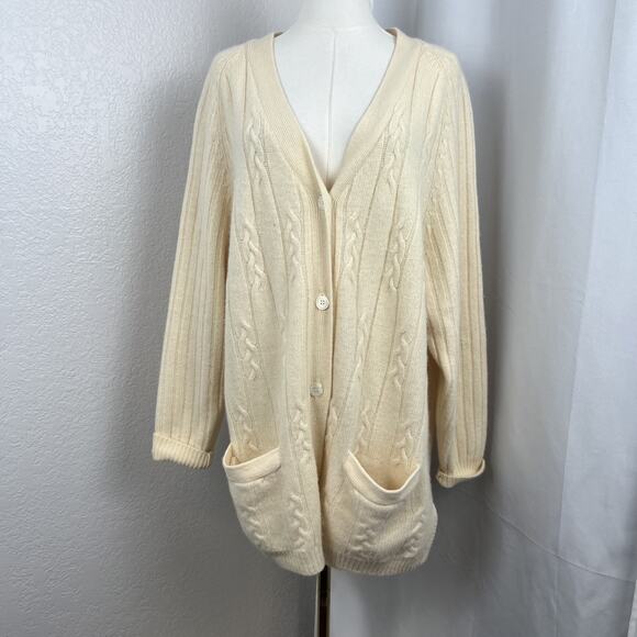 VTG The Limited Sweater Womens Medium Cable Knit Cardigan Academia Old Money - Picture 1 of 10